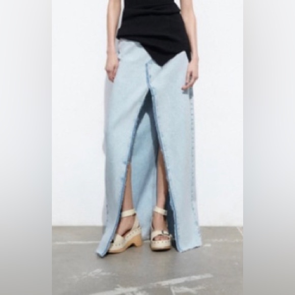 Zara maxi light wash denim skirt - Picture 5 of 13